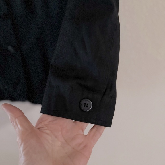 Lauren Ralph Lauren Jacket Cotton Blend Mandarin Collar Black Women’s Size 10P - Picture 6 of 16